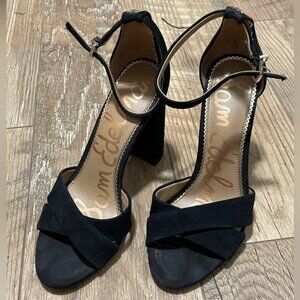 Sam Edelman Black High Heel Sandals with Ankle Strap